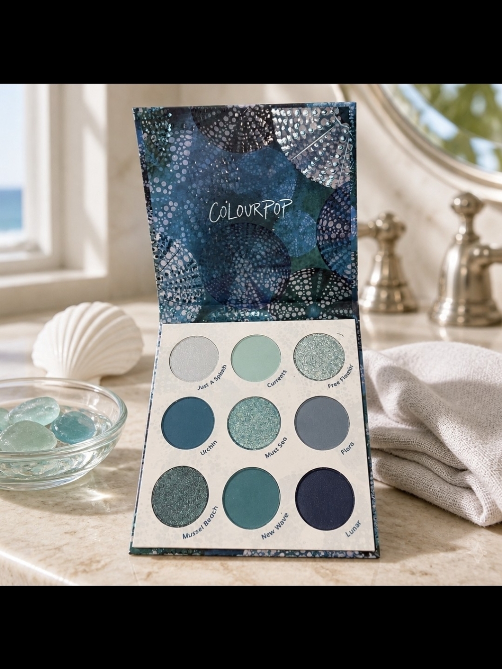 ColourPop high Tide Coastal Teal & Navy Eyeshadow Palette